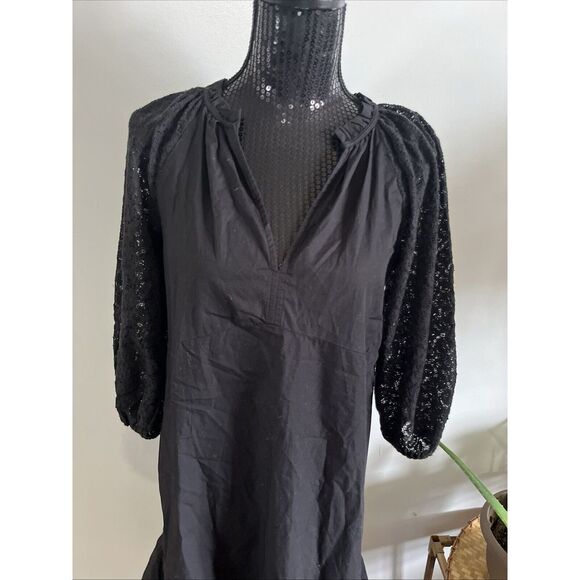 gap balloon lace Black Long sleeve tunic dress XS - Picture 3 of 13
